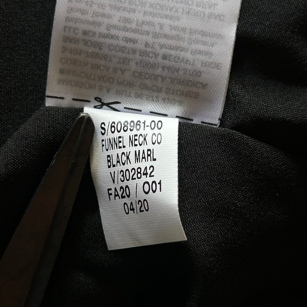 Old Navy Women's Tweed Coat Size M Black Marl Funnel Neck Zip Front Jacket - Picture 8 of 9